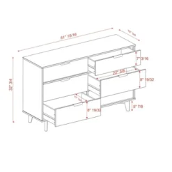 Mid-Century Modern Groove Wood 6 Drawer Dresser - Saracina Home 28 Mid-Century Modern Groove Wood 6 Drawer Dresser - Saracina Home -Living Room Furniture Store GUEST 00517b78 51c3 4bd6 b25d 1b4df6d40b7d