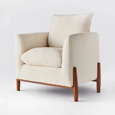 Elroy Faux Shearling Accent Chair With Wood Legs - Threshold™ Designed With Studio McGee 14 Elroy Faux Shearling Accent Chair With Wood Legs - Threshold™ Designed With Studio McGee - Image 12