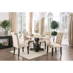 Buckley Round Dining Table White/Black - HOMES: Inside + Out -Living Room Furniture Store GUEST 04e03818 39c9 492b 92d0 6cfdd97dac1c