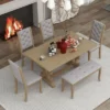 6 PCS Retro Dining Set With Unique-designed Table And Upholstered Chair-ModernLuxe -Living Room Furniture Store GUEST 0f009f15 591b 4850 815b 8e7ed0d76a80