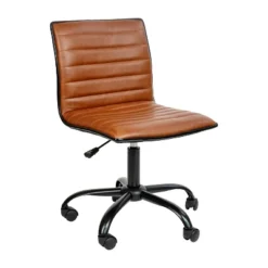 Emma And Oliver Low Back Designer Armless Ribbed Swivel Task Office Chair -Living Room Furniture Store GUEST 0f1228f7 3c23 4f24 aa18 7a856a5b77b7