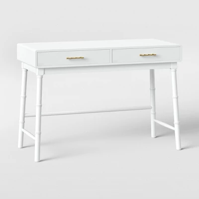 Oslari Wood Writing Desk With Drawers White - Threshold™ 4 Oslari Wood Writing Desk With Drawers White - Threshold™ - Image 2