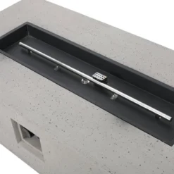 Cape Coral 5pc Aluminum And MGO Seating Set With Fire Table Khaki/Light Gray - Christopher Knight Home -Living Room Furniture Store GUEST 173ee431 ee21 43e6 a981 6a30882eb599