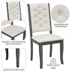 6 PCS Retro Dining Set With Unique-designed Table And Upholstered Chair-ModernLuxe 17 6 PCS Retro Dining Set With Unique-designed Table And Upholstered Chair-ModernLuxe -Living Room Furniture Store GUEST 18007a98 7761 4a30 a9ee 913421e58038