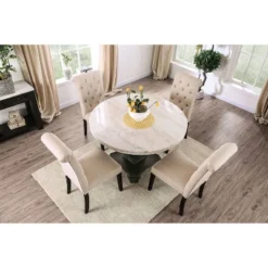 Buckley Round Dining Table White/Black - HOMES: Inside + Out -Living Room Furniture Store GUEST 1eaec16e a22c 4046 aa25 778fad2ef351