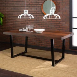 Living Room Furniture Store 26 72" Modern Farmhouse Solid Wood Distressed Plank Top Dining Table - Saracina Home