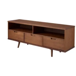 Cara Mid-Century Modern 3 Drawer TV Stand For TVs Up To 65" - Saracina Home -Living Room Furniture Store GUEST 27a24018 e7a9 4d99 88df 5f5a13923937