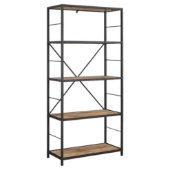 63" 4 Shelf Industrial Transitional Tall Bookshelf - Saracina Home -Living Room Furniture Store GUEST 293bbdd1 bd66 4bc9 a60a cd7d2ad5ce55