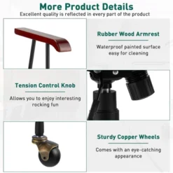 Costway Velvet Home Office Chair Swivel Adjustable Task Chair W/ Wooden Armrest -Living Room Furniture Store GUEST 295110a1 e91b 43ce 9389 c004659f2d4f