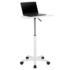 Emma And Oliver Sit To Stand Mobile Laptop Computer Desk - Portable Rolling Standing Desk -Living Room Furniture Store GUEST 2982e1f2 d3a4 437b b56b 1b88bbd5e293