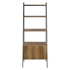 72" Open Shelf And Closed Storage Cabinet Ladder Bookcase - Saracina Home -Living Room Furniture Store GUEST 36037887 cba5 45ec 8d3e b6f624ca42f6
