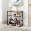 4 Tier Shoe Rack Black Metal With Natural Wood - Brightroom™ -Living Room Furniture Store GUEST 3bdfbf84 9c6c 49cf 9810 7a0a400060fc