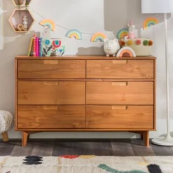 Mid-Century Modern Groove Wood 6 Drawer Dresser - Saracina Home 37 Mid-Century Modern Groove Wood 6 Drawer Dresser - Saracina Home -Living Room Furniture Store GUEST 3d447677 be9f 4732 b071 4ec0db1c971f