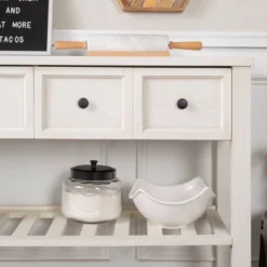 48" Farmhouse Solid Wood 2 Drawer Buffet White - Saracina Home -Living Room Furniture Store GUEST 4072e9fb 834f 40c9 bb46 3cbe1815eaad