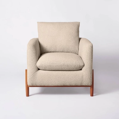 Elroy Faux Shearling Accent Chair With Wood Legs - Threshold™ Designed With Studio McGee 4 Elroy Faux Shearling Accent Chair With Wood Legs - Threshold™ Designed With Studio McGee - Image 2