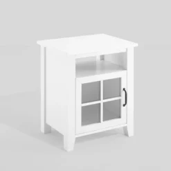 Transitional Classic Windowpane Storage Side Table - Saracina Home -Living Room Furniture Store GUEST 4469cf83 cd93 4faf 9e56 10d6ff377ccb