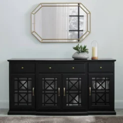 Selma Transitional 3 Tiered Ornate Fretwork Door Sideboard - Saracina Home -Living Room Furniture Store GUEST 4519c326 0c14 46d5 9b96 b5972325bc64