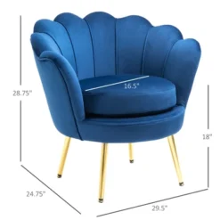 HomCom Elegant Velvet Upholstered Accent Leisure Club Chair With Gold Metal Legs -Living Room Furniture Store GUEST 4b7a652b f7b7 4864 a8bb 8746dd2c7ae9