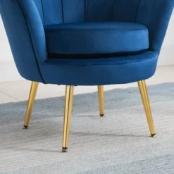 HomCom Elegant Velvet Upholstered Accent Leisure Club Chair With Gold Metal Legs -Living Room Furniture Store GUEST 4b7aebc4 7d6c 4017 945a a7b1f5c0bdd4