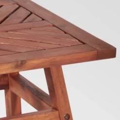 Slatted Chevron Acacia Wood Patio Side Table - Saracina Home -Living Room Furniture Store GUEST 4bc9e6d6 5f53 42ae 8b30 0af6b9caad9e