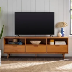 Cara 3 Drawer Mid-Century Modern 3 Drawer TV Stand For TVs Up To 80" - Saracina Home 25 Cara 3 Drawer Mid-Century Modern 3 Drawer TV Stand For TVs Up To 80" - Saracina Home -Living Room Furniture Store GUEST 4d0aac2c 9b89 4300 b722 f3e9cc07eded