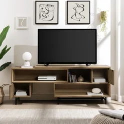 Modern Reeded Door Extendable TV Stand For TVs Up To 50" - Saracina Home -Living Room Furniture Store GUEST 4ec78b70 4c65 40cb ac6e 350b0e995cb0