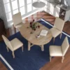 5 PCS Round Wood Extendable Dining Table Set With 4 Upholstered Dining Chairs-ModernLuxe -Living Room Furniture Store GUEST 50344921 a20e 458b 96dc 704135e00643