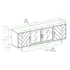 Vik Modern Boho 4 Door Herringbone TV Stand For TVs Up To 80" - Saracina Home -Living Room Furniture Store GUEST 52b388c7 9de8 439f b345 685161ddaa8a