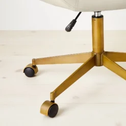 Mahonia Faux Leather Office Chair Cream/Aged Brass - Opalhouse™ Designed With Jungalow™ -Living Room Furniture Store GUEST 54b73936 5a21 4274 b154 b09db58cca94