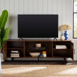 2 Door Mid-Century Modern Wood Storage TV Stand For TVs Up To 80" - Saracina Home -Living Room Furniture Store GUEST 5d44119d 7e55 4beb 8f77 bb1514318948