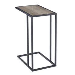 23" Modern Rectangle Two-Tone C Side Table With Metal Base - Saracina Home -Living Room Furniture Store GUEST 60d202d8 3d4a 432c abd0 7647db4d46f5