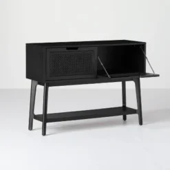 Wood & Cane Console Table With Pull-Down Drawers - Hearth & Hand™ With Magnolia -Living Room Furniture Store GUEST 653613cb c525 4ce5 ad5e a4ee9dc6a2f8