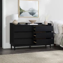 Mid-Century Modern Solid Wood 6 Drawer Double Dresser - Saracina Home 24 Mid-Century Modern Solid Wood 6 Drawer Double Dresser - Saracina Home -Living Room Furniture Store GUEST 6613f989 90ff 4833 a944 f0558719b07f