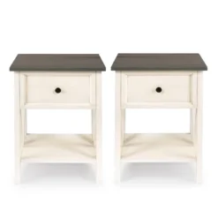 Set Of 2 Farmhouse Single Drawer V Frame Nightstands - Saracina Home -Living Room Furniture Store GUEST 69c1cb7f c5f8 45c8 a09a c17d10dc02f9