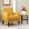 Tangkula Set Of 2 Modern Accent Chair Upholstered Sofa Chair W/ Rubber Wood Legs Yellow 2 Tangkula Set Of 2 Modern Accent Chair Upholstered Sofa Chair W/ Rubber Wood Legs Yellow -Living Room Furniture Store GUEST 6a5ed62b f16f 41cc b3a2 79aabc223b86