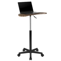 Emma And Oliver Sit To Stand Mobile Laptop Computer Desk - Portable Rolling Standing Desk -Living Room Furniture Store GUEST 7474c775 340e 4d7a a656 80eaa1089e44