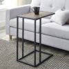 23" Modern Rectangle Two-Tone C Side Table With Metal Base - Saracina Home -Living Room Furniture Store GUEST 79ed4eb6 b935 4dc1 a8a6 994aab6c93c7