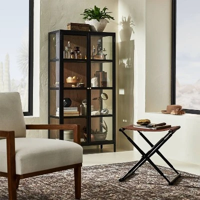 60" Crystal Cove Glass Cabinet Black - Threshold™ Designed With Studio McGee 3 60" Crystal Cove Glass Cabinet Black - Threshold™ Designed With Studio McGee