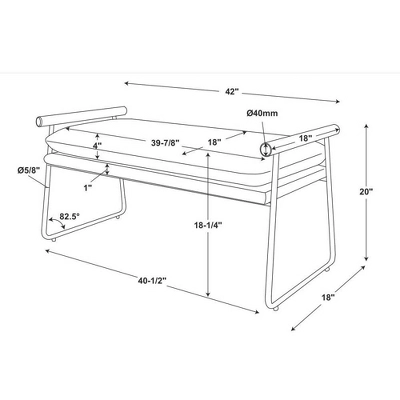 Cushioned Metal & Wood Bench - Cream/Black - Hearth & Hand™ With Magnolia 7 Cushioned Metal & Wood Bench - Cream/Black - Hearth & Hand™ With Magnolia - Image 5
