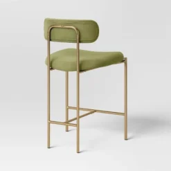 Orion Luxe Backed Counter Height Barstool With Brass Legs Olive Green Velvet - Threshold™ -Living Room Furniture Store GUEST 7e783766 9223 4da7 9627 10de0ab7294f