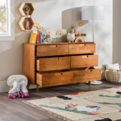 Mid-Century Modern Groove Wood 6 Drawer Dresser - Saracina Home 39 Mid-Century Modern Groove Wood 6 Drawer Dresser - Saracina Home -Living Room Furniture Store GUEST 7faaf4e0 3bb4 4268 99ad 0f6342d872ce