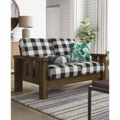 Jovie Gingham Rustic Loveseat - HOMES: Inside + Out -Living Room Furniture Store GUEST 811faadd dc28 48fc 8c06 09255a27cd4d
