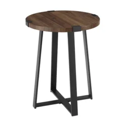 Wrightson Urban Industrial Faux Wrap Leg Round Side Table - Saracina Home -Living Room Furniture Store GUEST 85175990 d6ce 4a98 b921 b0ae1f64a193