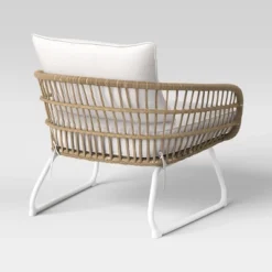 Southport Outdoor Patio Chair With Metal Legs, Club Chair Natural/White - Opalhouse™ -Living Room Furniture Store GUEST 85f574ff c7e7 4d01 b943 e6500f46c5aa