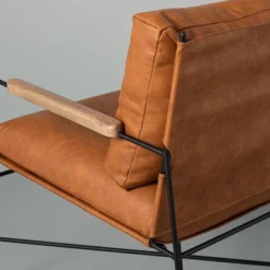 Faux Leather & Metal Accent Chair - Black/Brown - Hearth & Hand™ With Magnolia -Living Room Furniture Store GUEST 888ba238 34ac 4f97 8dd6 ab72ff74e45c