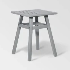 Slatted Chevron Acacia Wood Patio Side Table - Saracina Home -Living Room Furniture Store GUEST 8a61fdce ae8f 4182 bfc5 23d1bf943ad3