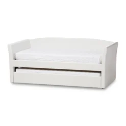 Twin Camino Modern And Contemporary Faux Leather Upholstered Daybed With Guest Trundle Bed - Baxton Studio -Living Room Furniture Store GUEST 8c50bd10 39aa 4377 8172 b3bffc60c94e