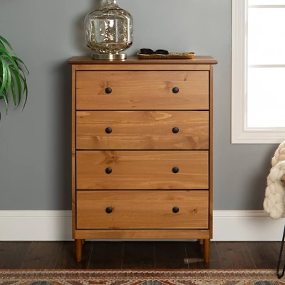 Stiva Classic Mid-Century Modern Vertical 4 Drawer Dresser - Saracina Home 7 Stiva Classic Mid-Century Modern Vertical 4 Drawer Dresser - Saracina Home - Image 5