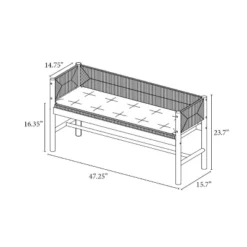 Elden Wood Bench With Woven Back And Loose Cushion Seat - Threshold™ Designed With Studio McGee -Living Room Furniture Store GUEST 8f053347 15e4 4064 81c1 72a38bf0a4d6