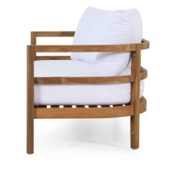 2pc Ellendale Outdoor Acacia Wood Loveseat & Coffee Table Teak/White - Christopher Knight Home -Living Room Furniture Store GUEST 90fab791 eb91 4f7c 96f5 062b1068f389